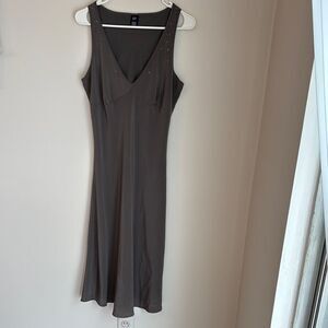 Vintage GAP women slate gray babydoll sequin slip Dress holiday 2005 size 8 EUC!